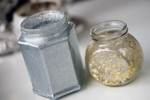 DIY waxinelicht houder met glitter