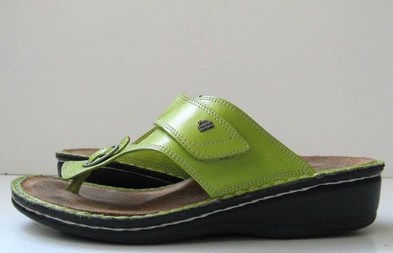 FINN COMFORT GREEN SANDALS SIZE 8 39