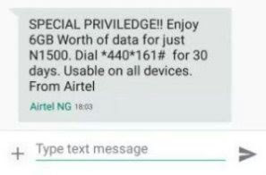 airtel 6gb for N1500