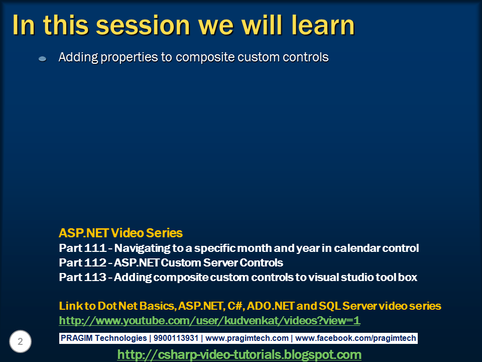 Sql Server And C Video Tutorial Part 114 Adding Properties To Composite Custom Controls