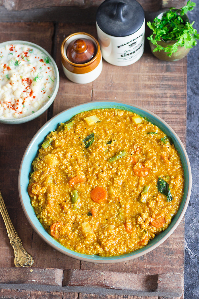 millet cooked with lentils, vegetables and spices