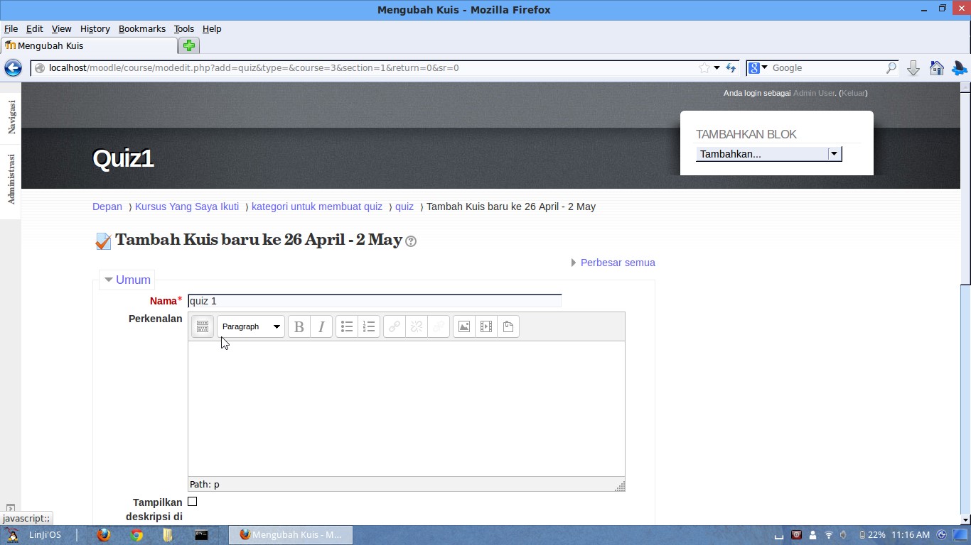 E Learning Bagian 8 Membuat Quiz Dan Import Soal Secara