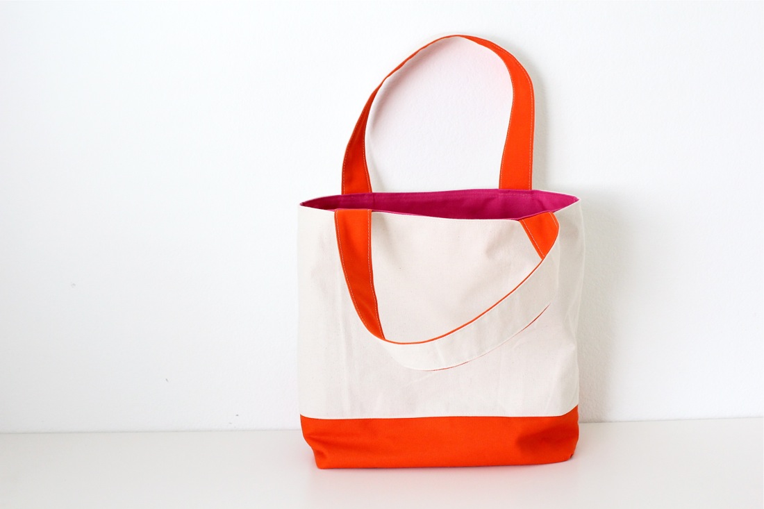 simple lined tote bolsa pattern