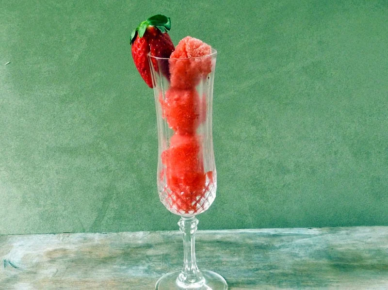 Champagne Sorbet | by Life Tastes Good #Strawberry #Holiday