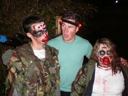 Christopher Gottfried and two new friends at the Zombie Apocalypse in Hastings