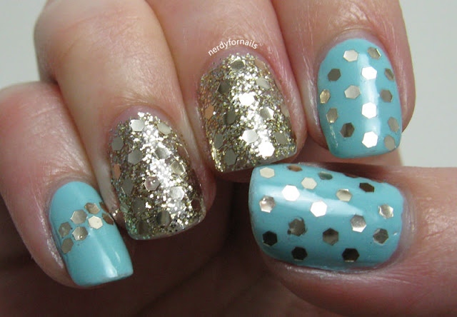 Nerdy for Nails: Gold Glequins