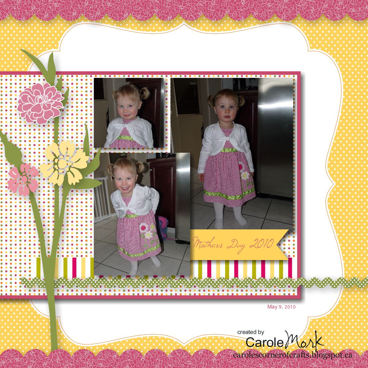 Carole's Corner of Crafts: MDS 136 Mother’s Day Scrapbook Page