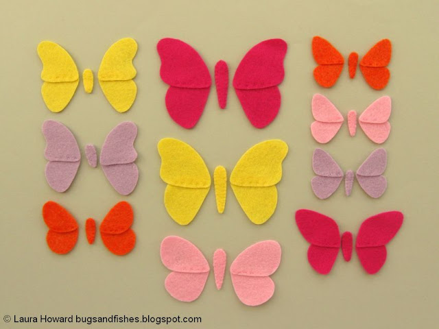 DIY June Felt Butterflies Summer Wreath Tutorial felt butterfly pieces ready to add to the wreath