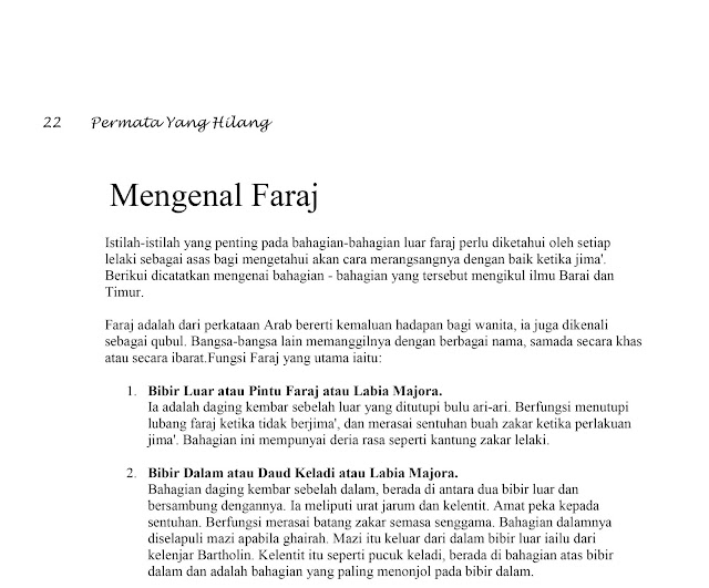 Siri Permata Yang Hilang: Mengenal Faraj