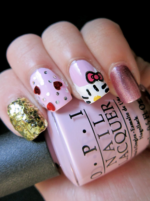 Epic Nail Time: Hello Kitty Nail Art :)