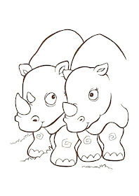 rinocerontes para colorear