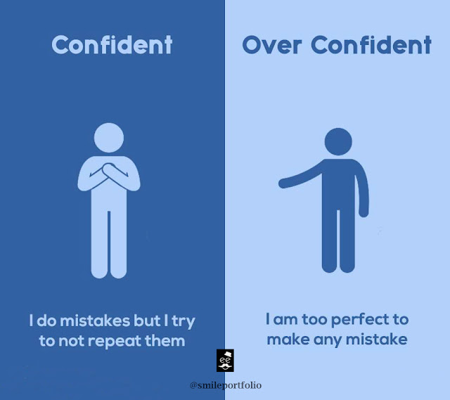 confident people versus overconfident people, learning from mistakes