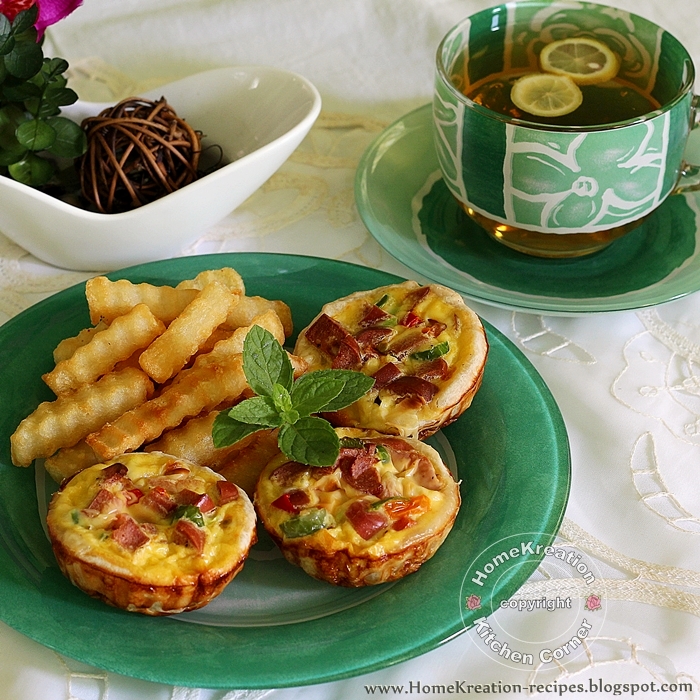 HomeKreation Kitchen Corner Mini Sausage Quiche