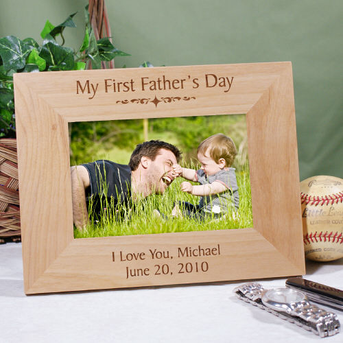 Personalized Gifts Picture Frame My First Fathers Day Wood Photo Display