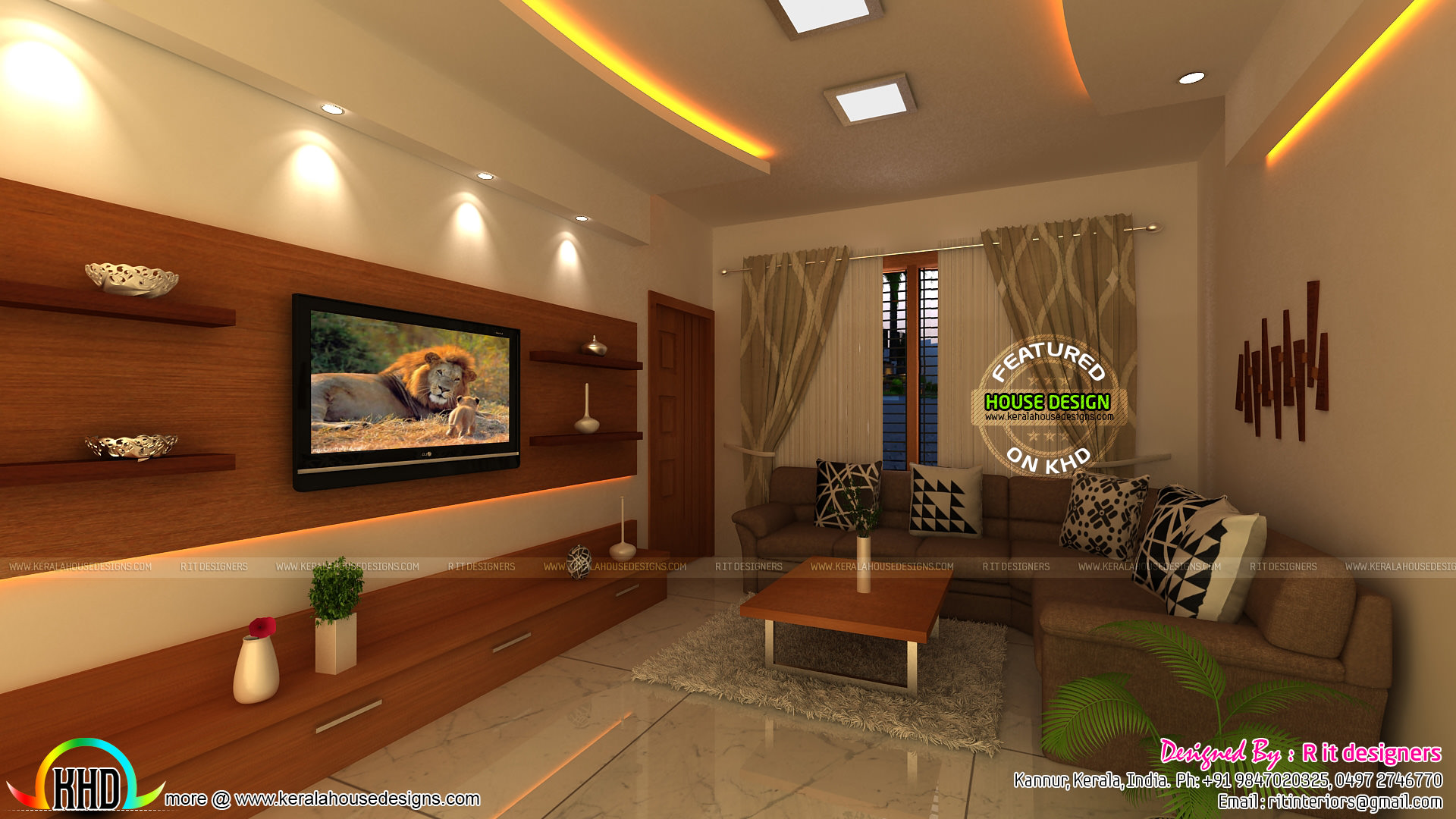 Kitchen, dining and living interior designs Kerala home design and