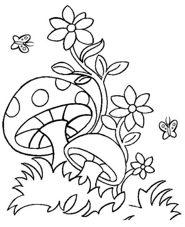 Desenhos para imprimir e colorir Cogumelos para colorir