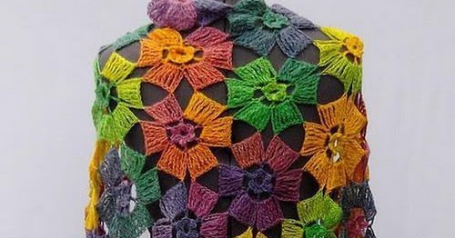 ergahandmade: Crochet Flowers Shawl + Diagram + Video Tutorial