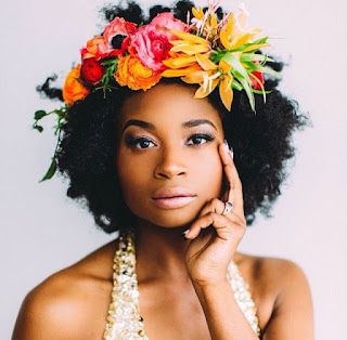 K'Mich Weddings - wedding planning - floral crown - kinky hair with flowers