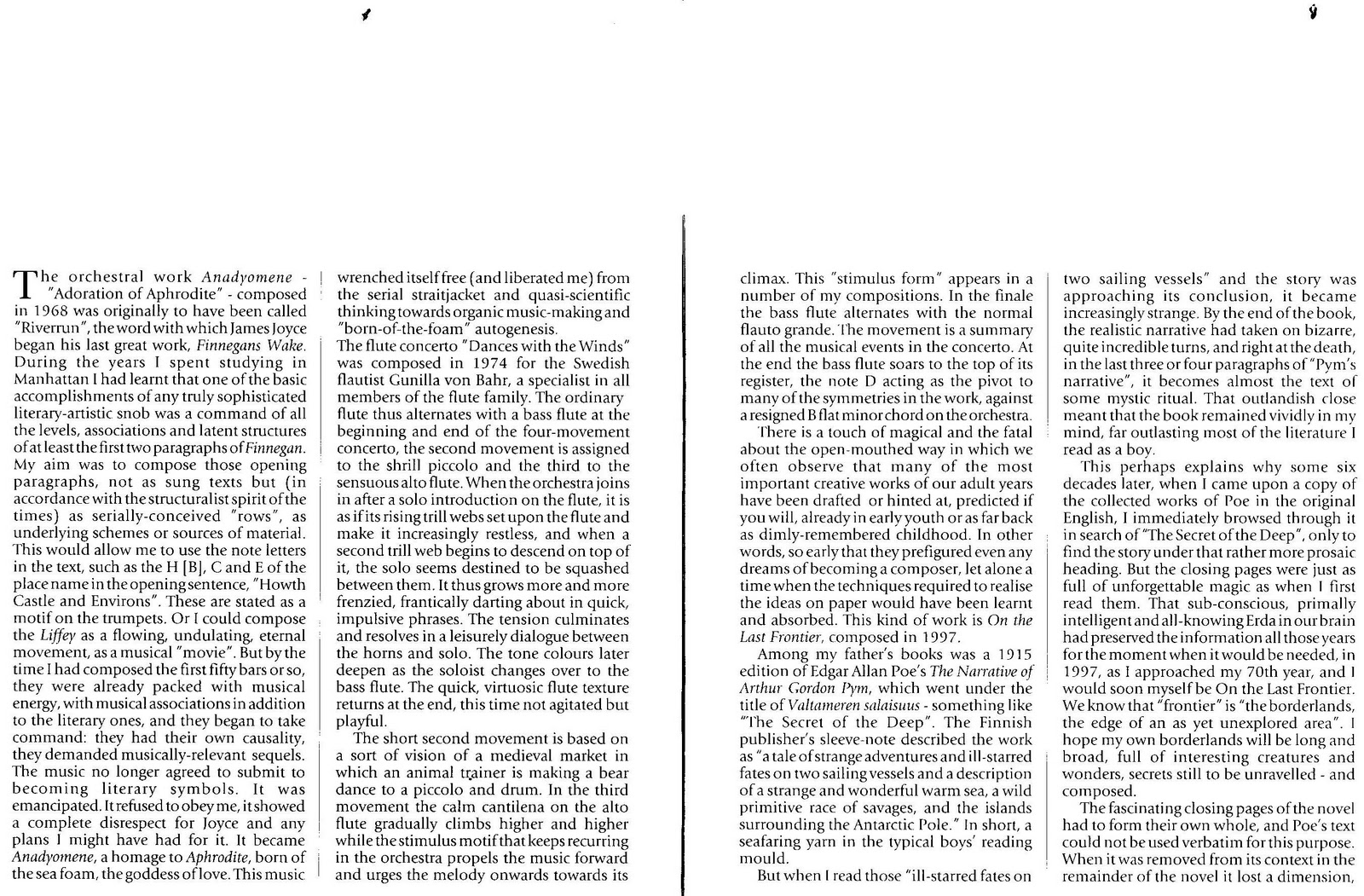 Rautavaara Flute Concerto Gallois The Flute Corner