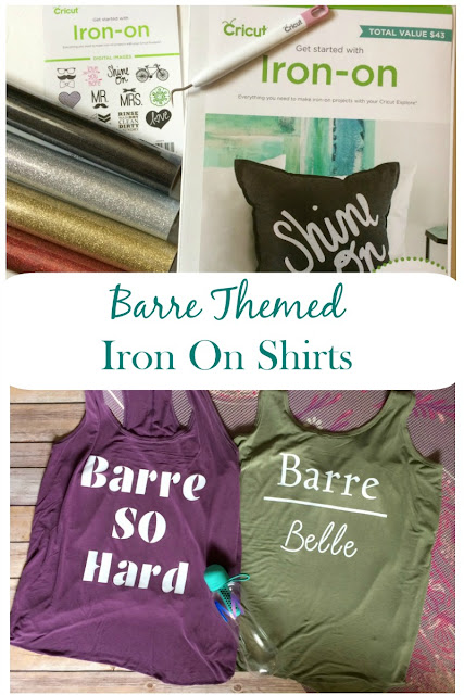 DIY your own barre themed shirt with $5 tank tops from Target and Iron on Vinyl from Cricut. 