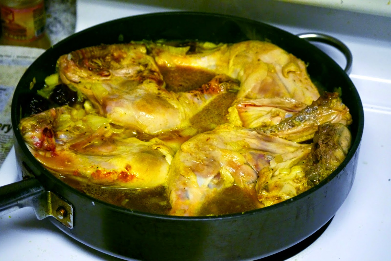 Persian style dried yellow prune chicken stew