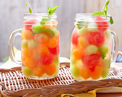 Melon Ball Punch healthy party drink