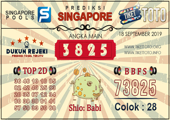 Prediksi Togel SINGAPORE TIKETTOTO 18 SEPTEMBER 2019