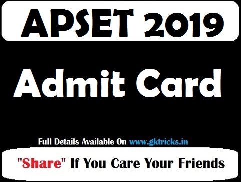 APSET Admit Card 2019