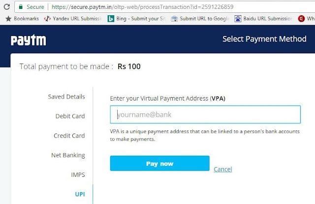 Recharge Paytm Wallet using UPI payment or BHIM APP