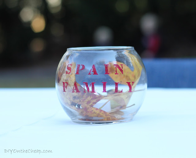 Personalize a dollar store vase w/ glass paint.