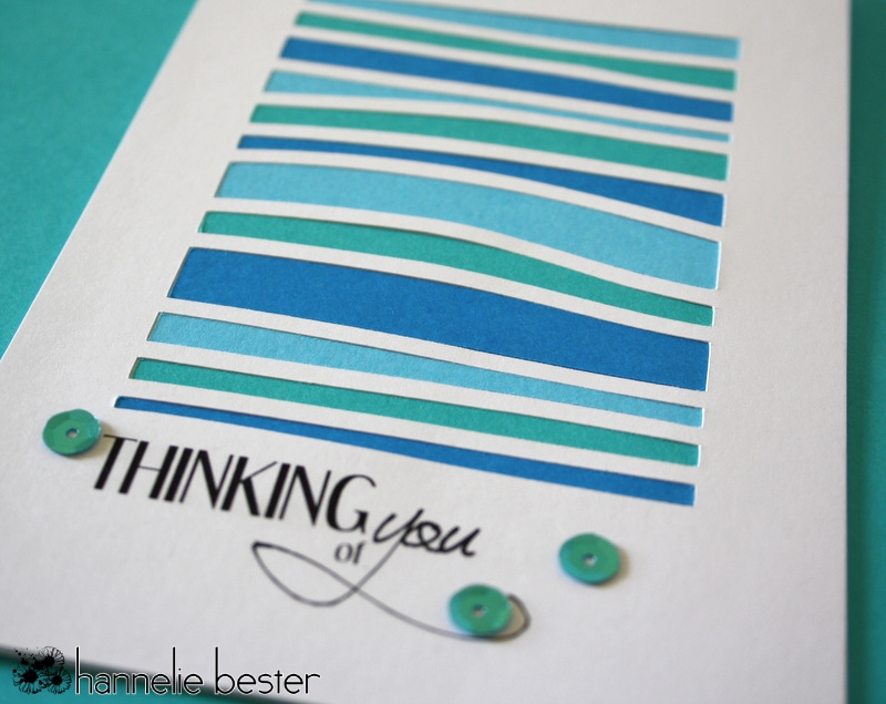 CAS thinking of you card aquatic colors