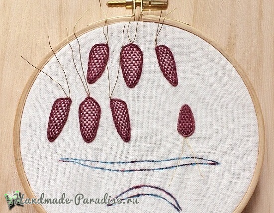 Мастер-класс. Объемная вышивка тюльпаны (21)