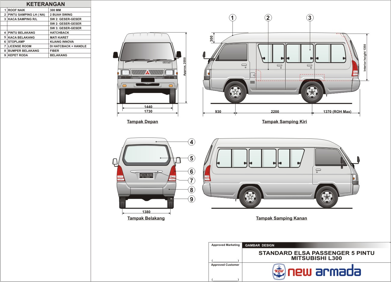 Mitsubishi Jakarta L 300 Minibus Travel Parawisata 