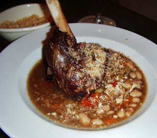 Lamb Shank with Garlic, Rosemary and Cannellini Beans and Crispy Parmesan Crumbs
