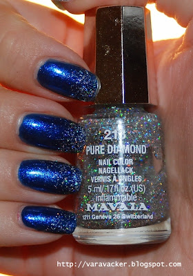 naglar, nails, nagellack, nail polish, mavala, glitter, blue, blått, 
