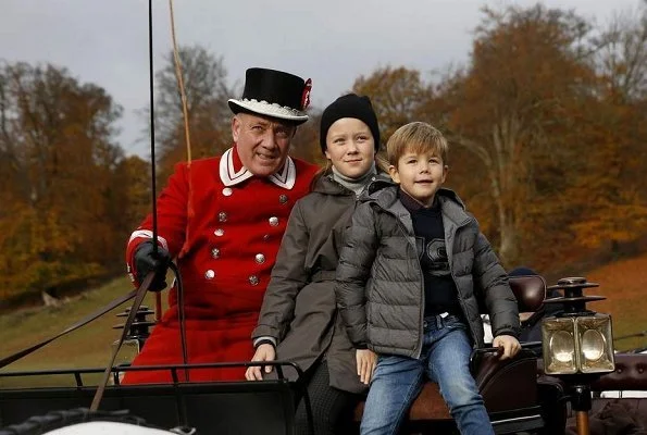 Crown Princess Mary, Prince Christian, Princess Isabella, Prince Vincent and Princess Josephine at Hubertus Hunt