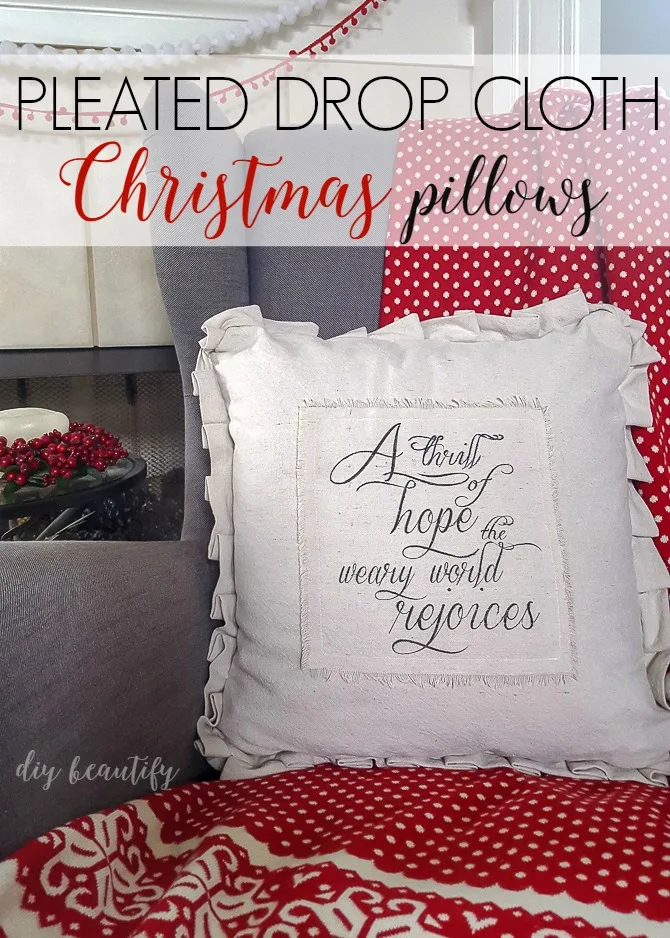 Did you know you can use your home printer to print on drop cloth? That's how I made these pleated drop cloth pillows! See more at diy beautify!