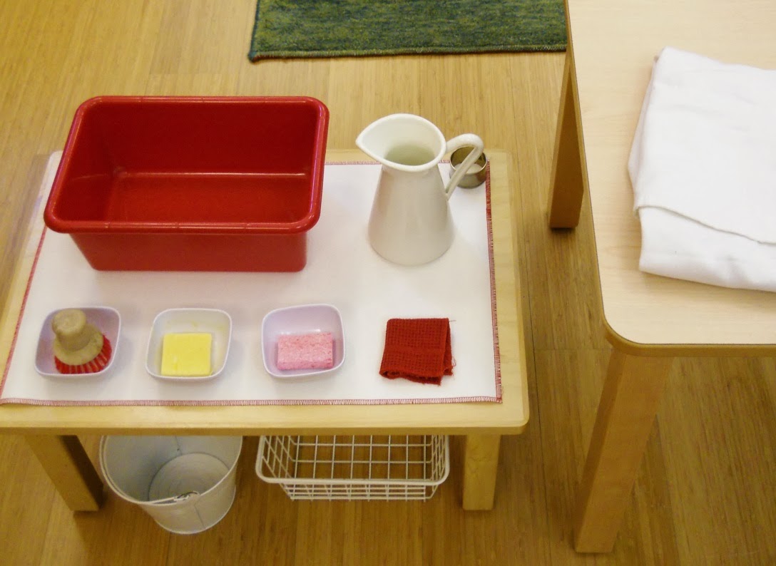 Make it Montessori Montessori Sunday Table Scrubbing