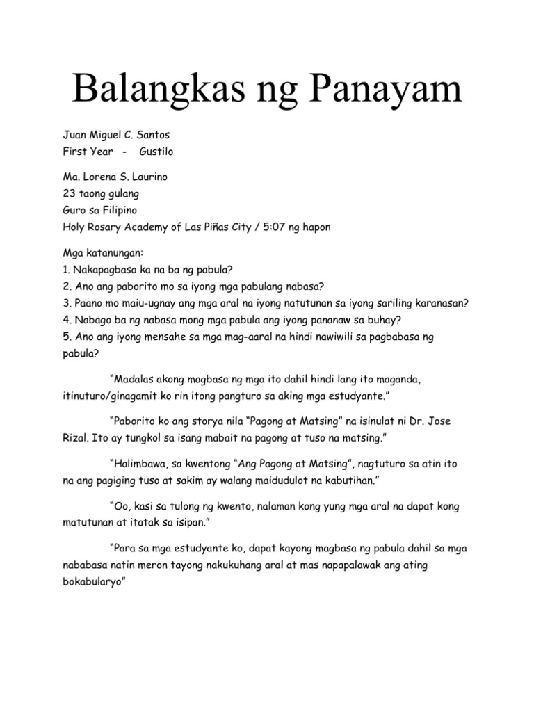 ano ang balangkas - philippin news collections