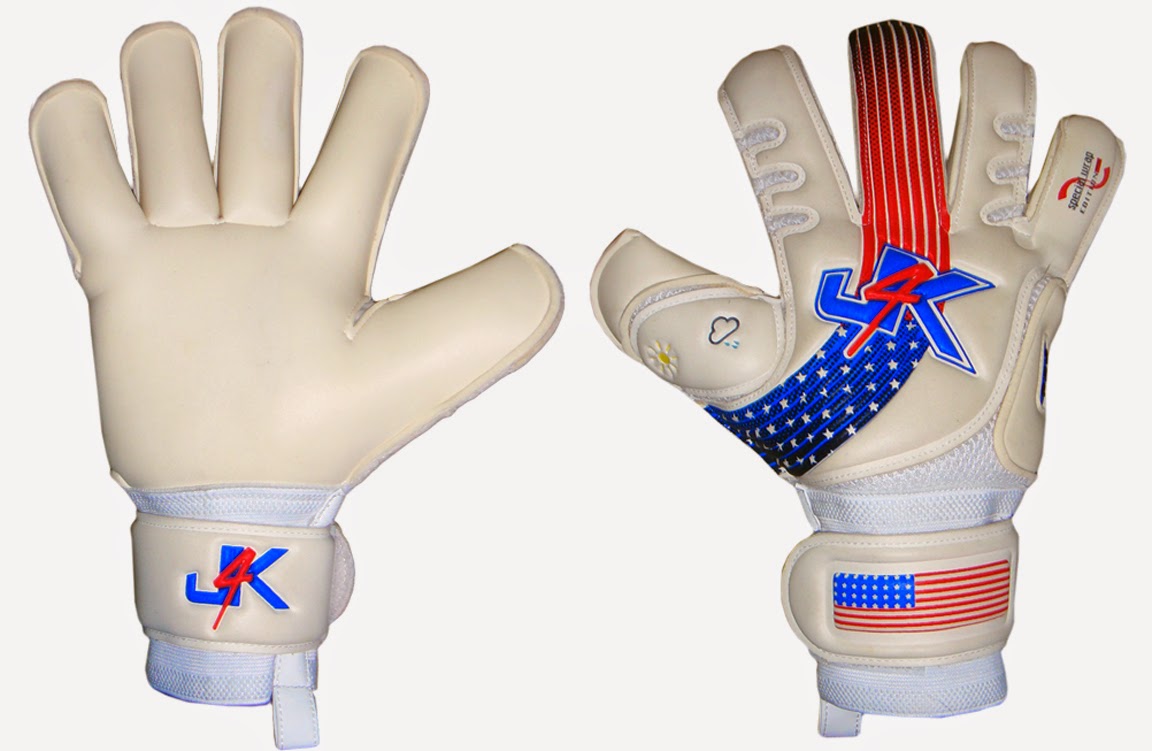 J4K gloves new in the USA J4K goalkeeper gloves USA pride and Glory.