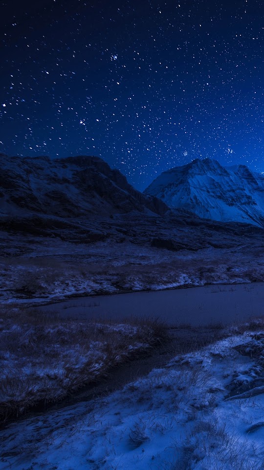 France Mountains Alps Night Stars Android Wallpaper