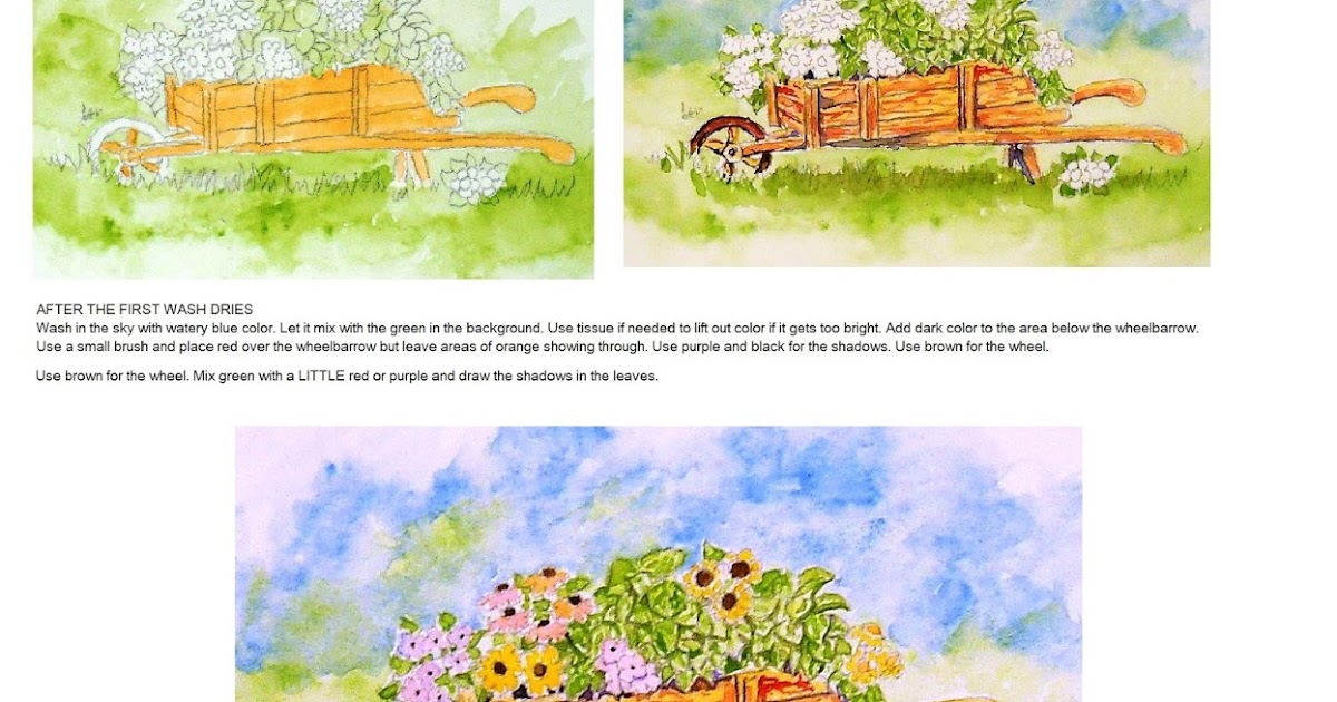 Adron's Art Lesson Plans How to Paint a Garden Wheelbarrow With