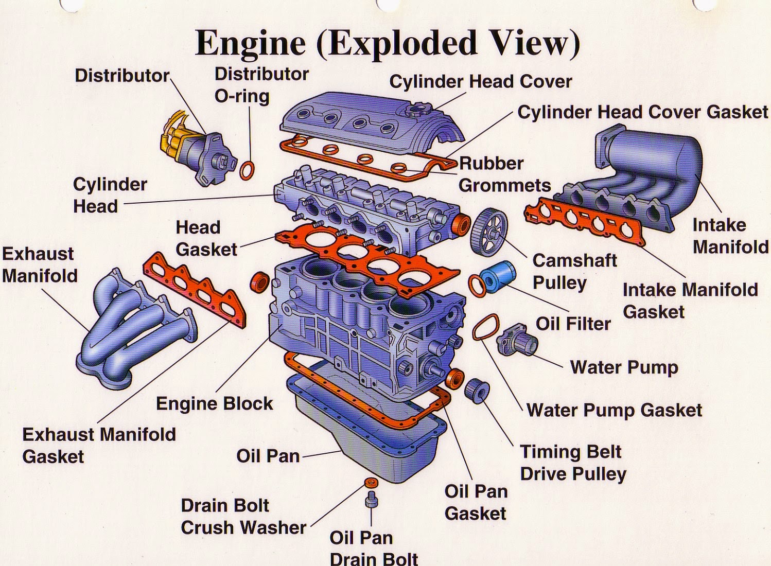 Department of Automobile Engineering: Exploded view of an engine