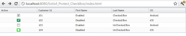 Enable disable a CheckColumn in ExtJs Grid based on Record data
