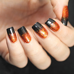 nails halloween gradient orange glitter claws ombre nail gold copycatclaws copycat coverage didn since makeup