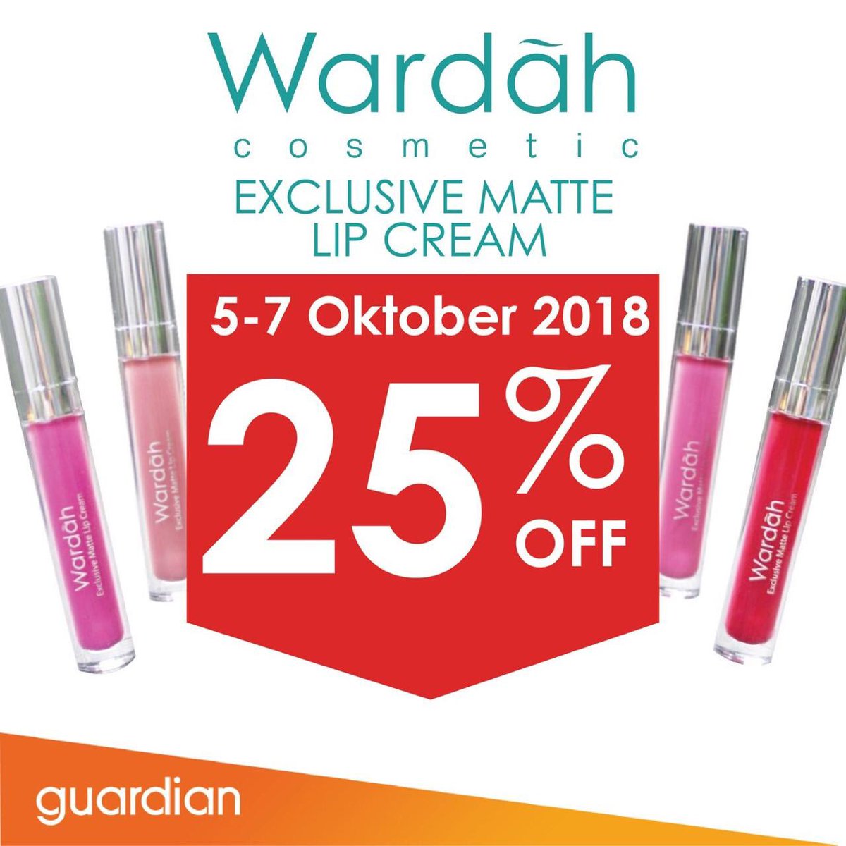 Guardian - Promo Exclusive Matte Lip Cream Diskon s.d 25% (05 - 07 Oktober 2018)