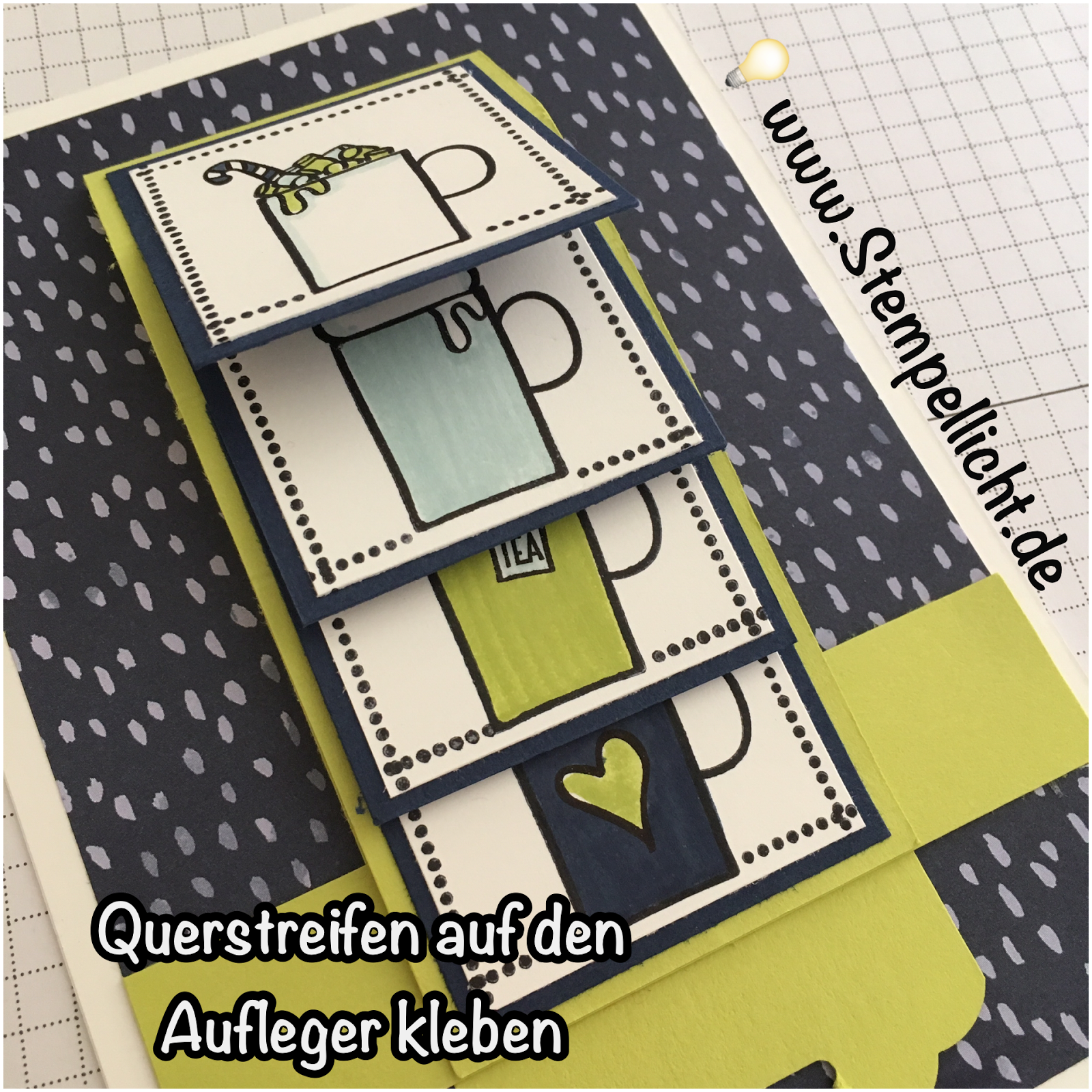 Stempellicht: Anleitung Wasserfallkarte