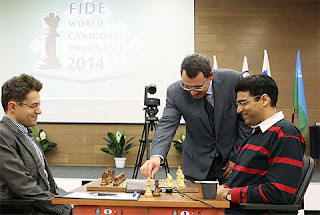 Échecs : Viswanathan Anand 1-0 Levon Aronian, ronde 1 © site officiel