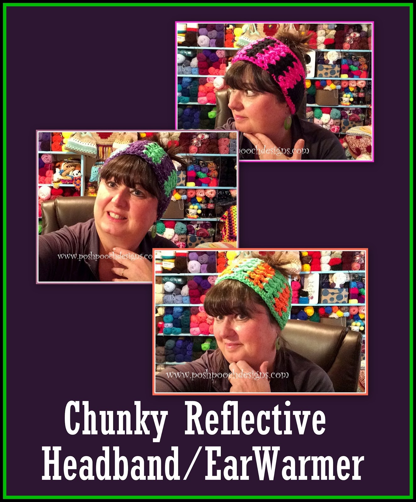 Posh Pooch Designs Chunky Reflective Yarn Headband Crochet Pattern