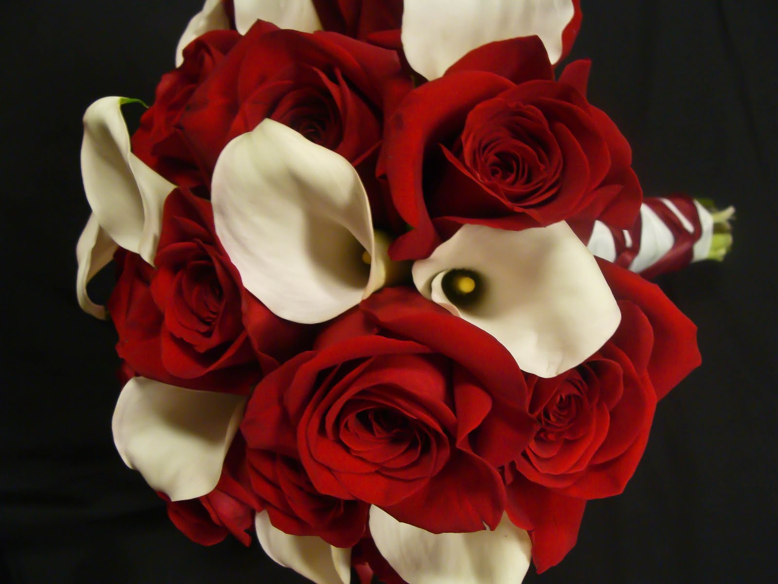 florissimo red roses and white calla lilies